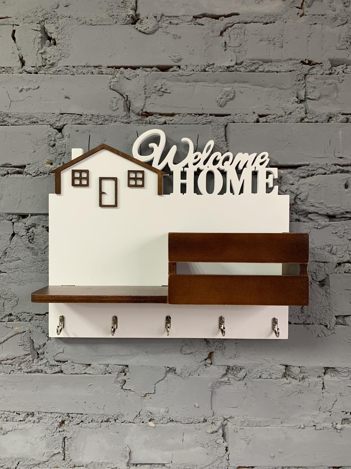 

Ключница настенная с полкой для прихожей Pick Wood Welcome Home (004H0537/114)