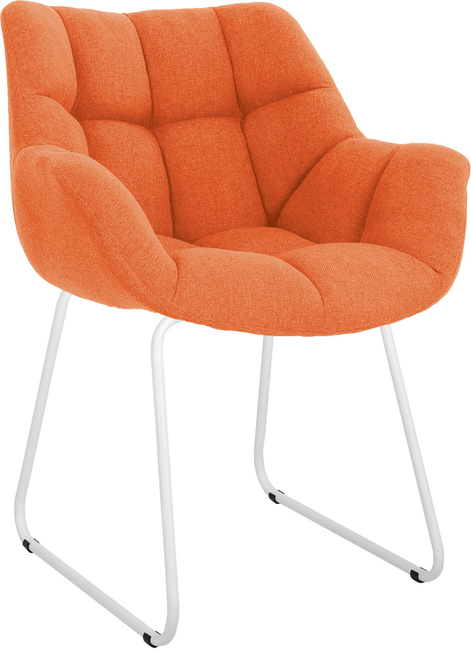 

Кресло мягкое для гостиной, офиса, кабинета VENSAN plus CFS white рама в цвете белый металл/ткань KL Новый стиль оранжевый