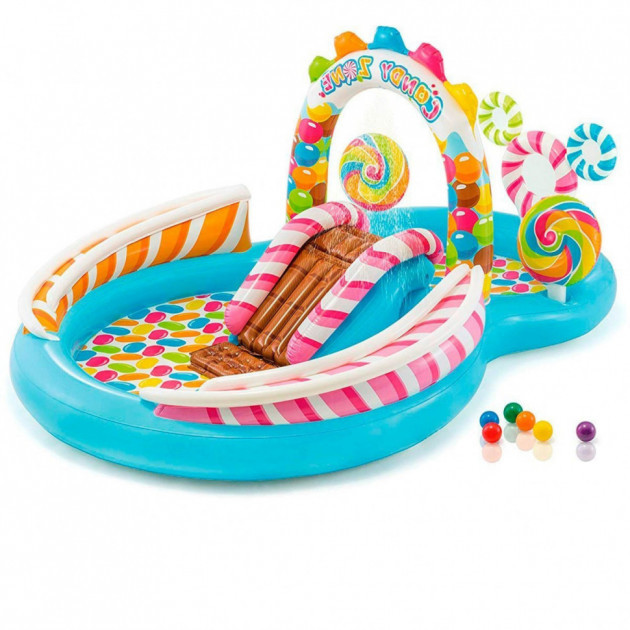 

Игровой центр с горкой Intex 57149 Карамель