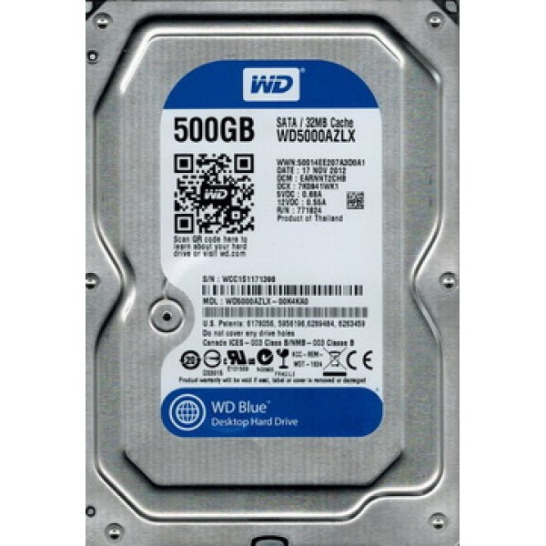 

HDD SATA 500GB WD Blue 7200rpm 32MB (WD5000AZLX) Refurbished