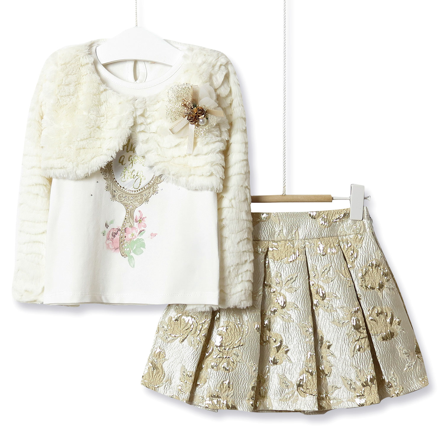 

Комплект для девочки 3 в 1 Have a good day, молочный Baby Rose (104) Молочный