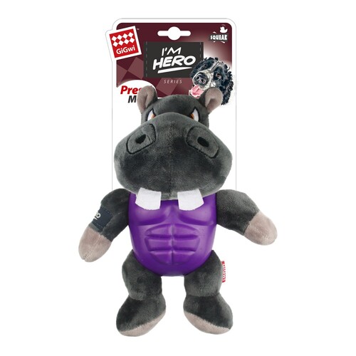 

Игрушка для собак гиппопотам с резиновым телом и пищалкой серый BRONZEDOG GIGWI I’M HERO 20 см Bronzedog BGL-BND-2554