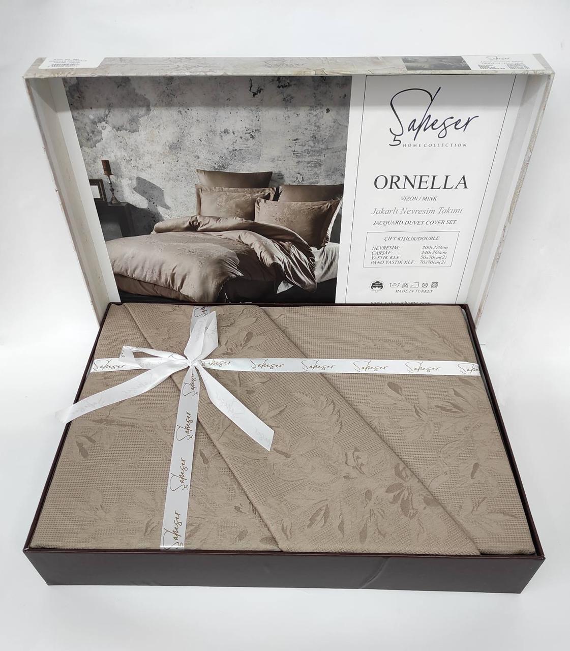 

Постельное белье Saheser Jacquard Vip Satin 200X220 Ornella Vizon/Mink