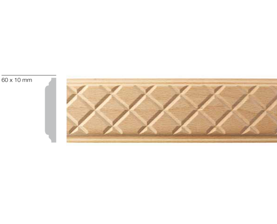 

Молдинг из дерева итальянской коллекции Ebanisteria Marelli 2440х60х10 мм