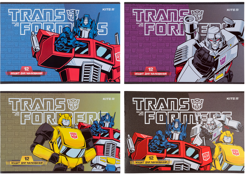 

Набор тетрадей для рисования Kite Transformers скоба 12 листов 20 шт 4 дизайна (TF21-241)