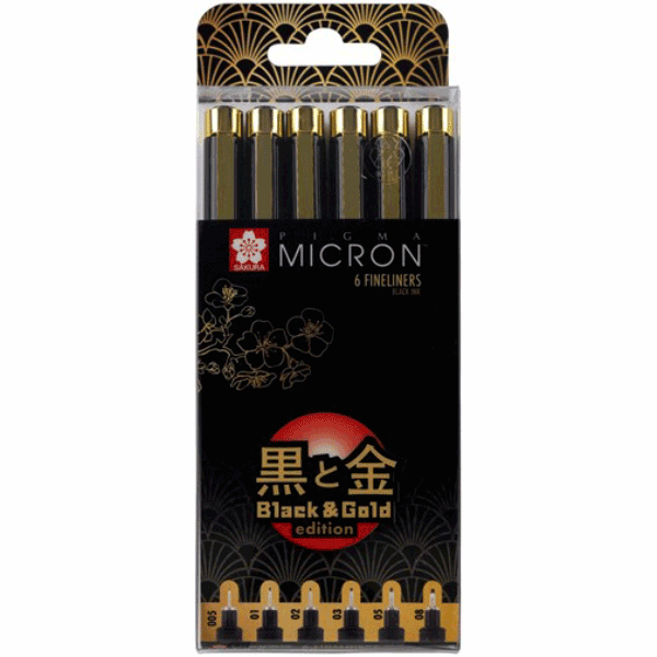 

Набор линеров Sakura Pigma Micron Black&Gold 6шт. лимитированная коллекция