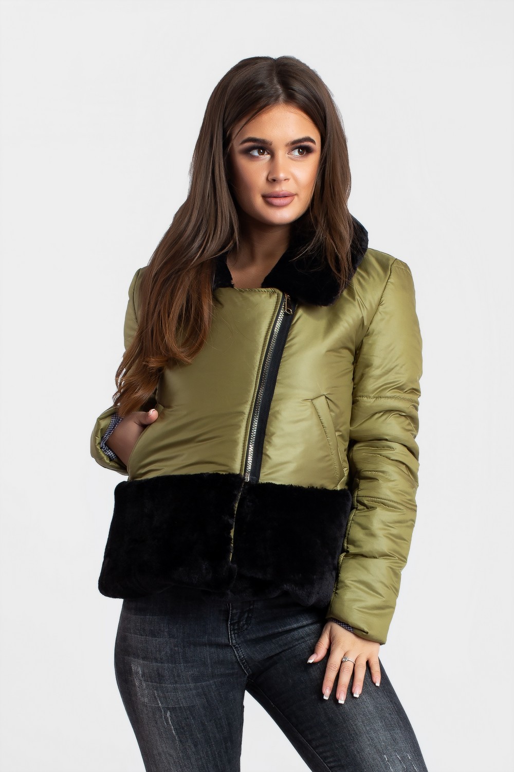 

Куртка Modna Anka 215674 S Хаки (215674-khaki-S)