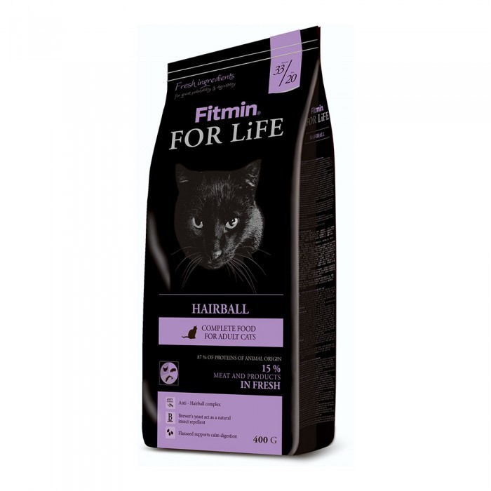 

Сухой корм для длинношерстных кошек (для выведение шерсти) Fitmin For Life Hairball 0,4 кг