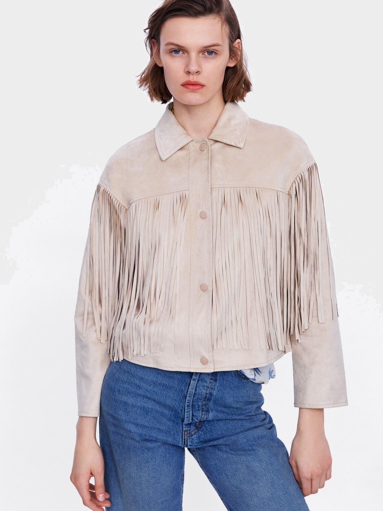 

Куртка из искусственная замши Zara 6318/030/711-ACTQ XS Бежевая