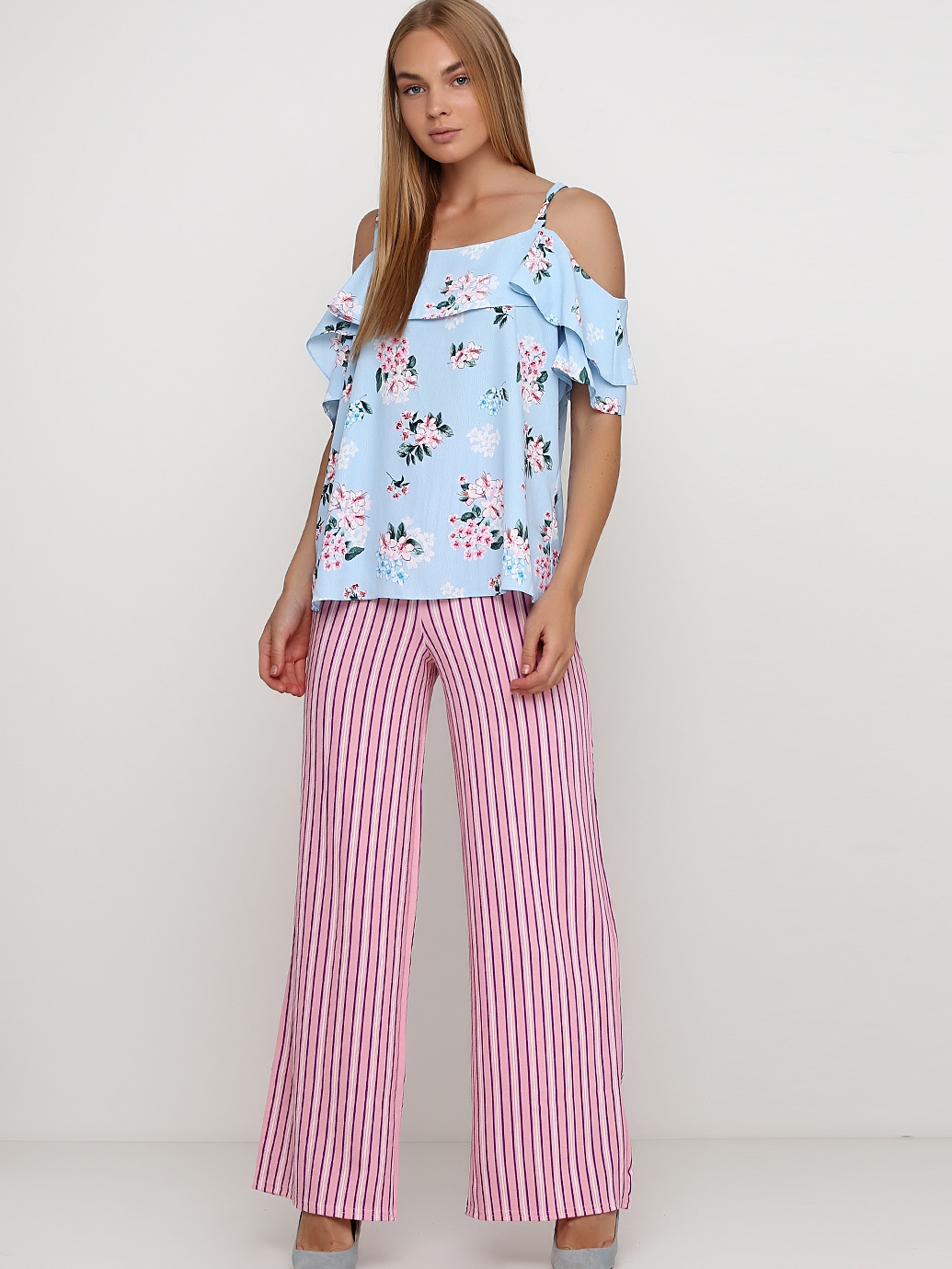 

Брюки Boohoo UI1088660_01 40 Розовые с белым и фиолетовым