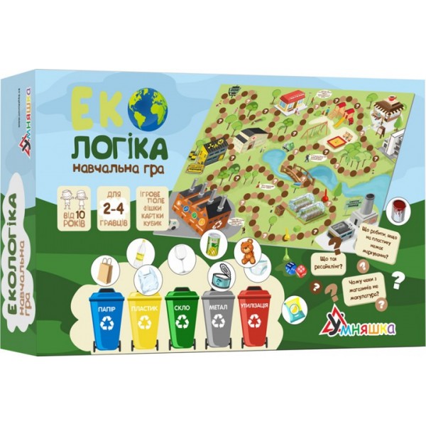 

Настольная обучающая развлекательная игра Экологика Умняшка, 2-4 игрока