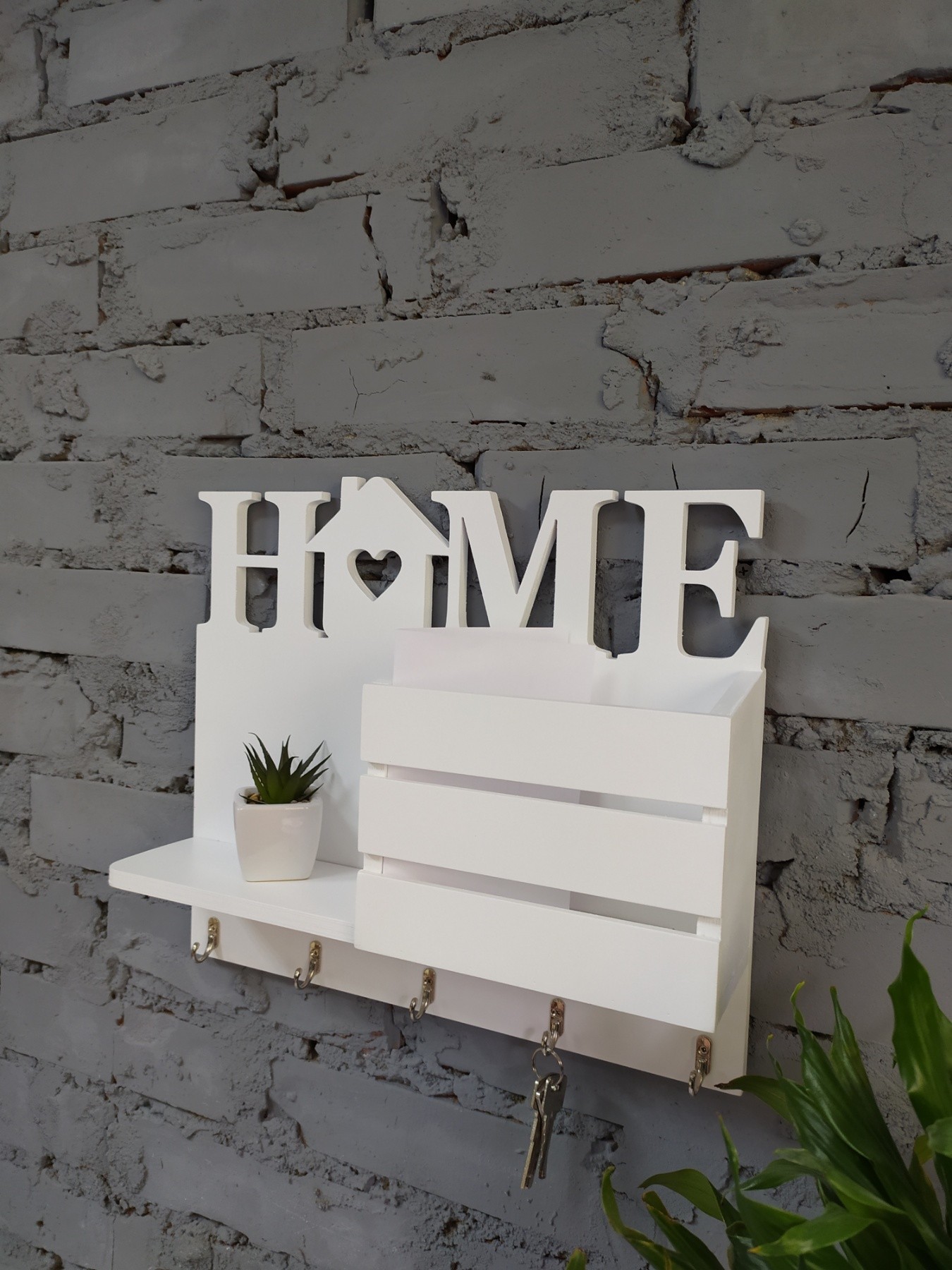 

Настенная ключница Pick Wood Home с полкой и кармашком (004H0537/11)