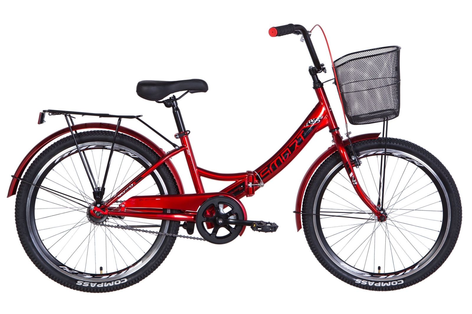 

Велосипед 24" Formula SMART с корзиной 2021 (вишневый) Formula OPS-FR-24-247