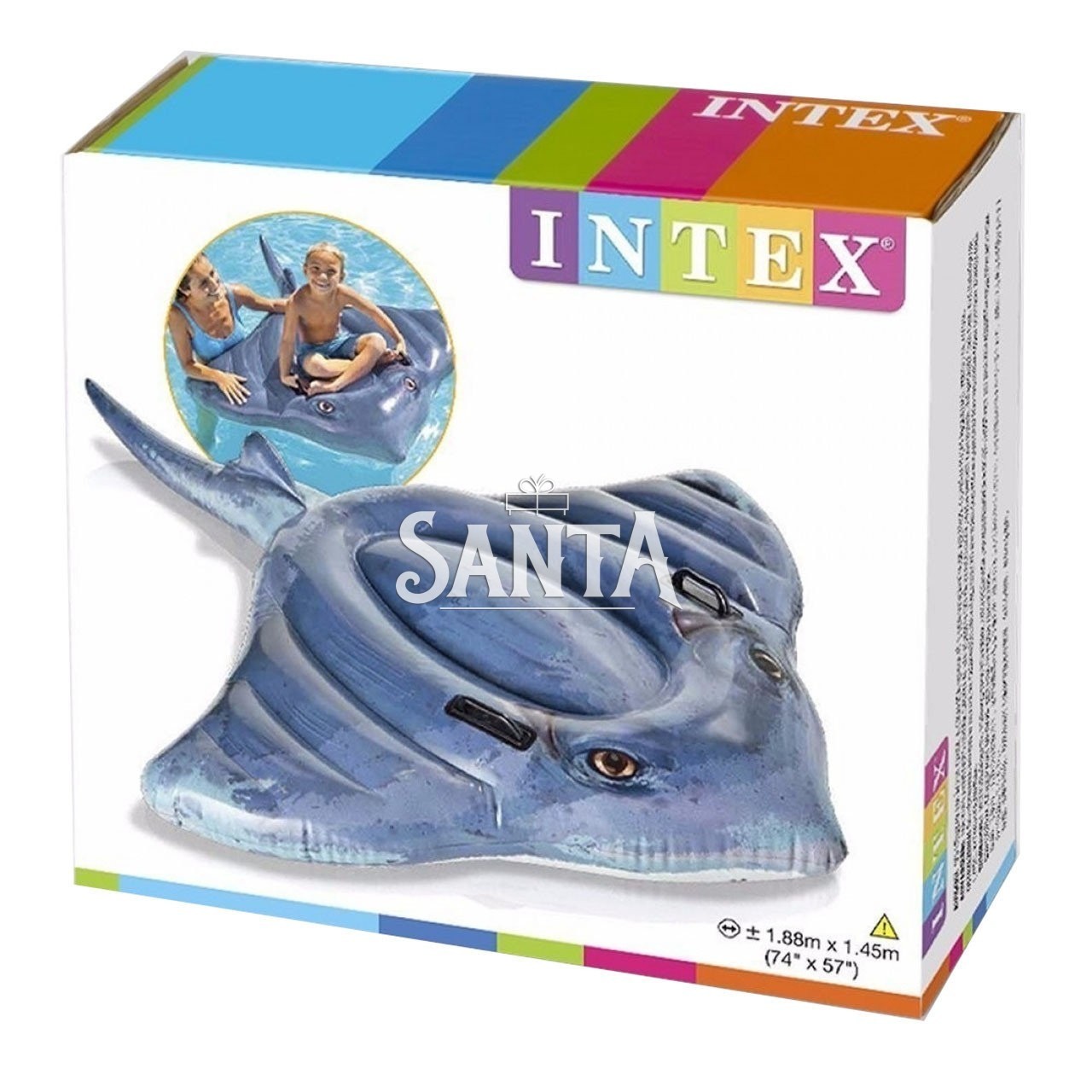 

Детский надувной матрас плотик Intex 57550 «Скат» (188х145 см) Stingray Ride-On