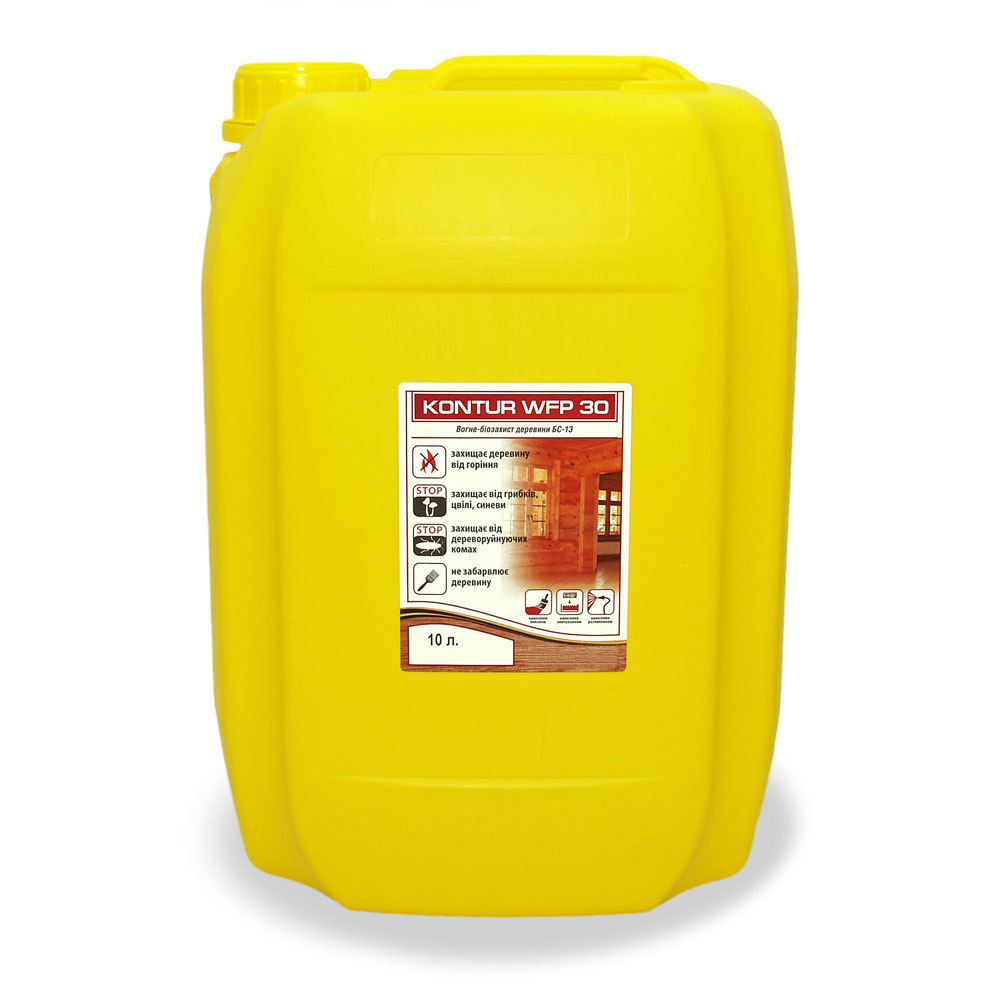 

Огнебиозащита древесины KONTUR WPF-30 (БС-13), 10 л.