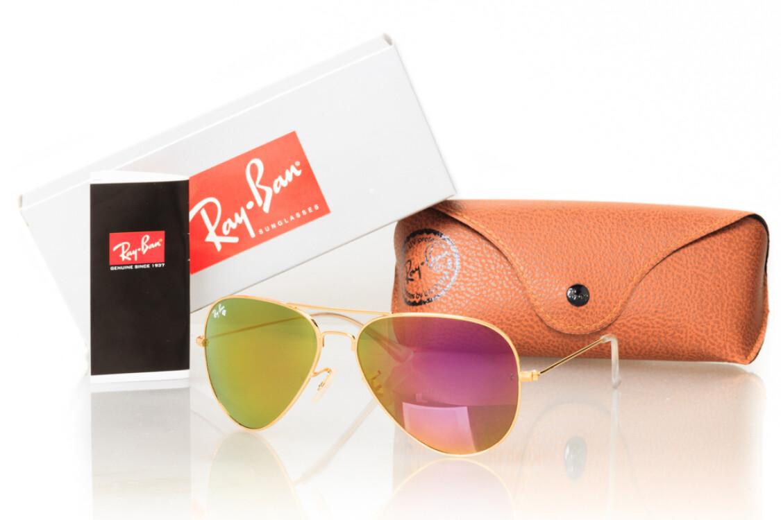 

Мужские солнцезащитные очки с линзами из минерального стекла Ray Ban 3026D-fiolet