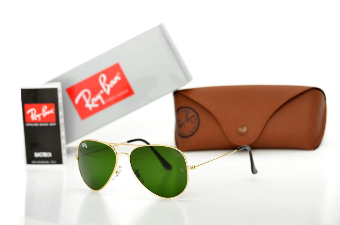 

Мужские солнцезащитные очки с линзами из минерального стекла Ray Ban 3025D-green-gold
