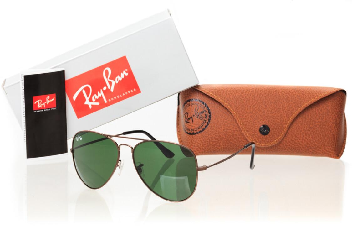 

Мужские солнцезащитные очки с линзами из минерального стекла Ray Ban 3535D-green-br