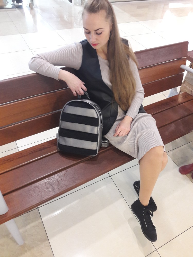 

Жіночий рюкзак Sambag Este BB металік з хутром
