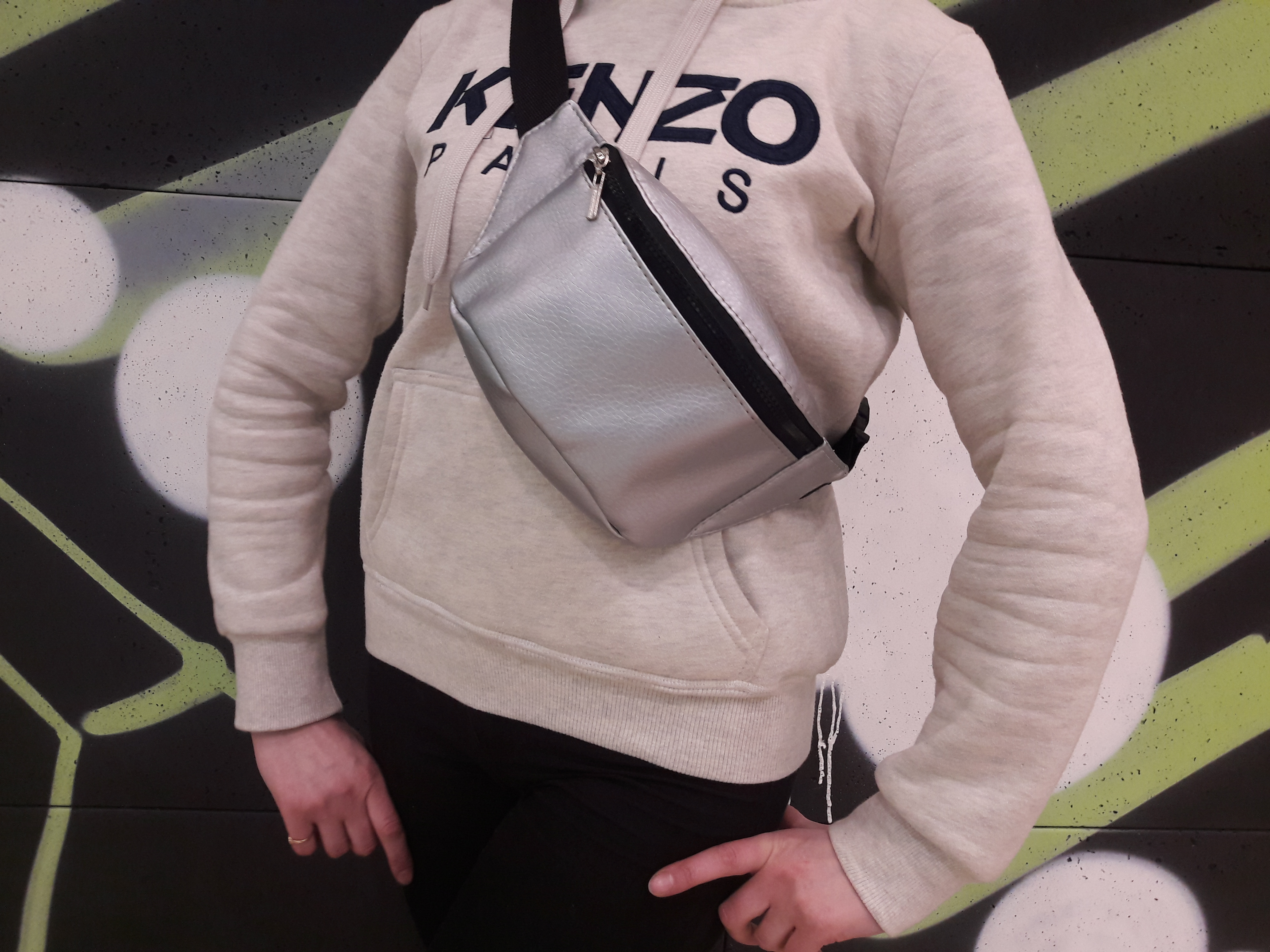 

Сумка на пояс бананка Sambag Tirso MST срібна