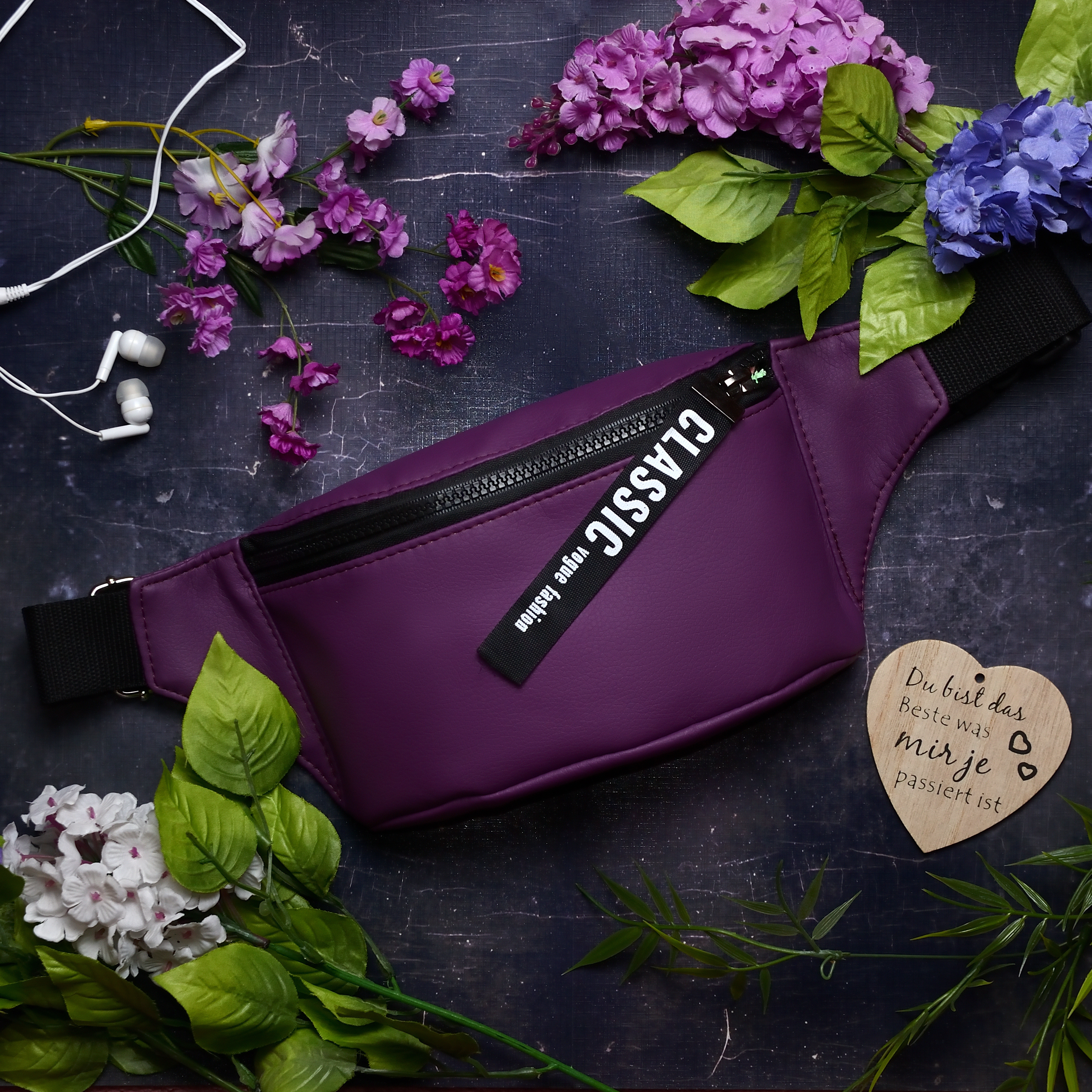 

Сумка на пояс бананка Sambag Tirso MSH фіолеторва зі стрічкою