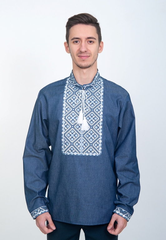 

Вышиванка мужская Vyshyvanka  Джинс 4219джинс, Вышиванка мужская Vyshyvanka 48 Джинс 4219джинс