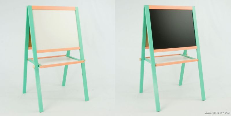 

Мольберт детский двухсторонний​​​​​​​ магнитный "ИГРУША" Light green/Orange (47992)