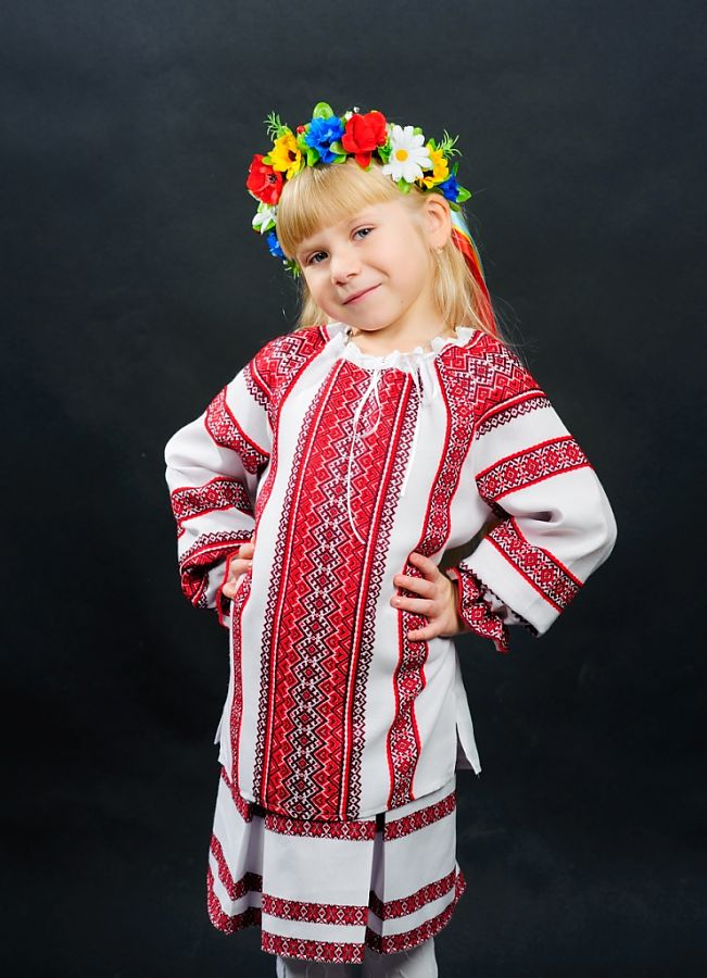 

Украинская вышиванка Vyshyvanka "Тканая" 116 Красно-белая 0152