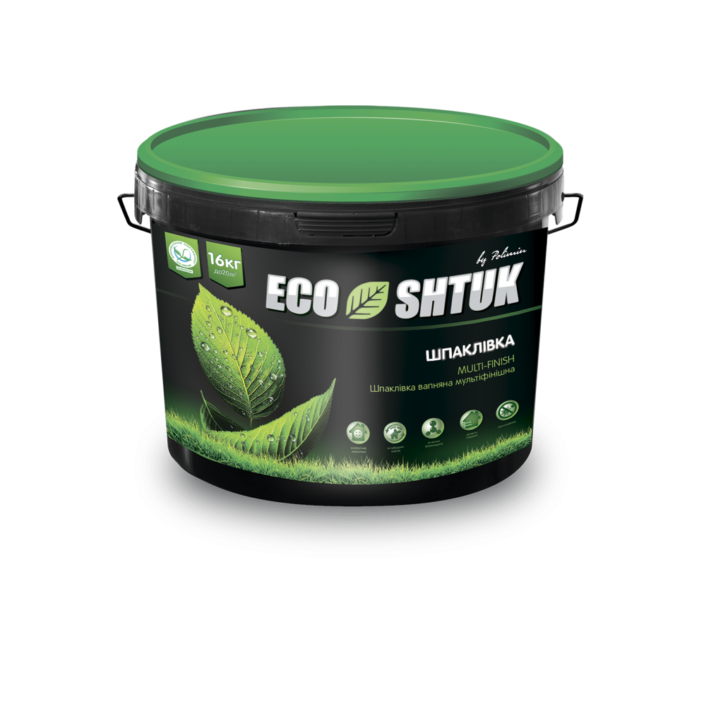 

Шпаклевка Polimin EcoShtuk Fat Lime Putty мультифиниш 16 кг