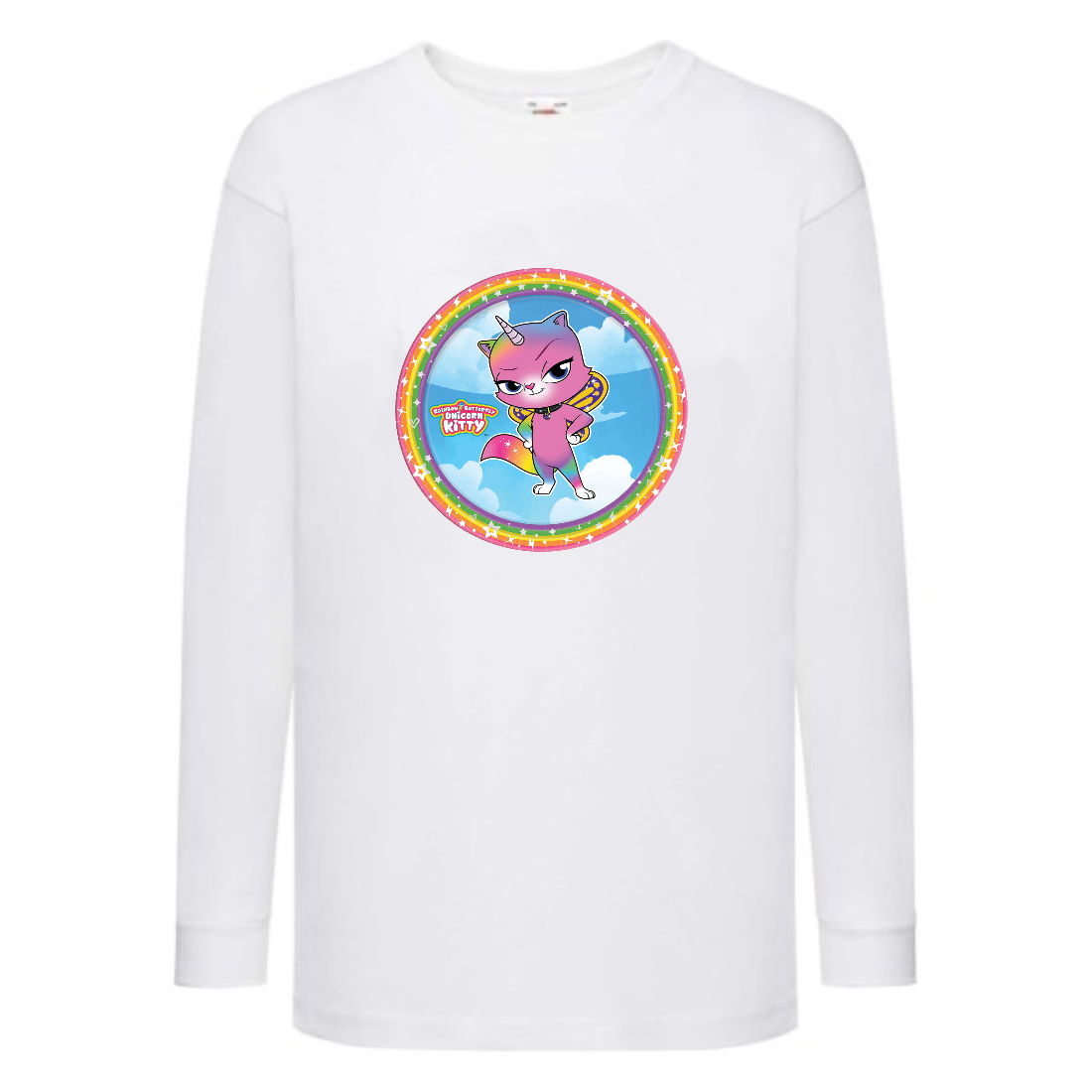 

Лонгслив реглан Радужная Кошка 003 (Rainbow Cat) белый (RNC wh 003) 140 см