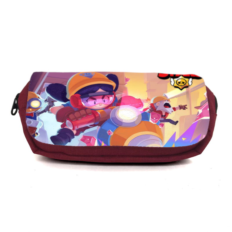 

Школьный пенал Бравл Старс органайзер универсальный (Brawl Stars - 0033) красный