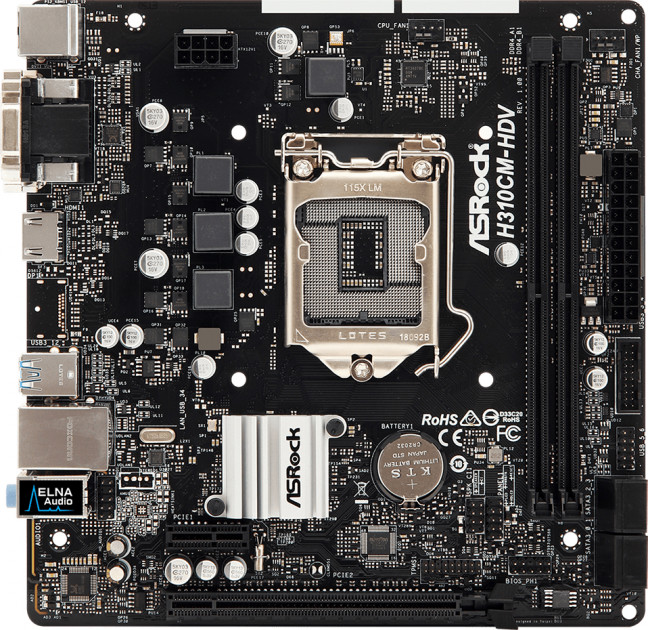 

Материнская плата 1151 AsRock H310CM-HDV, H310, 2xDDR4, Int.Video(CPU), 4xSATA3, 1xPCI-E 16x 3.0, 1xPCI-E 1x 2.0, ALC887