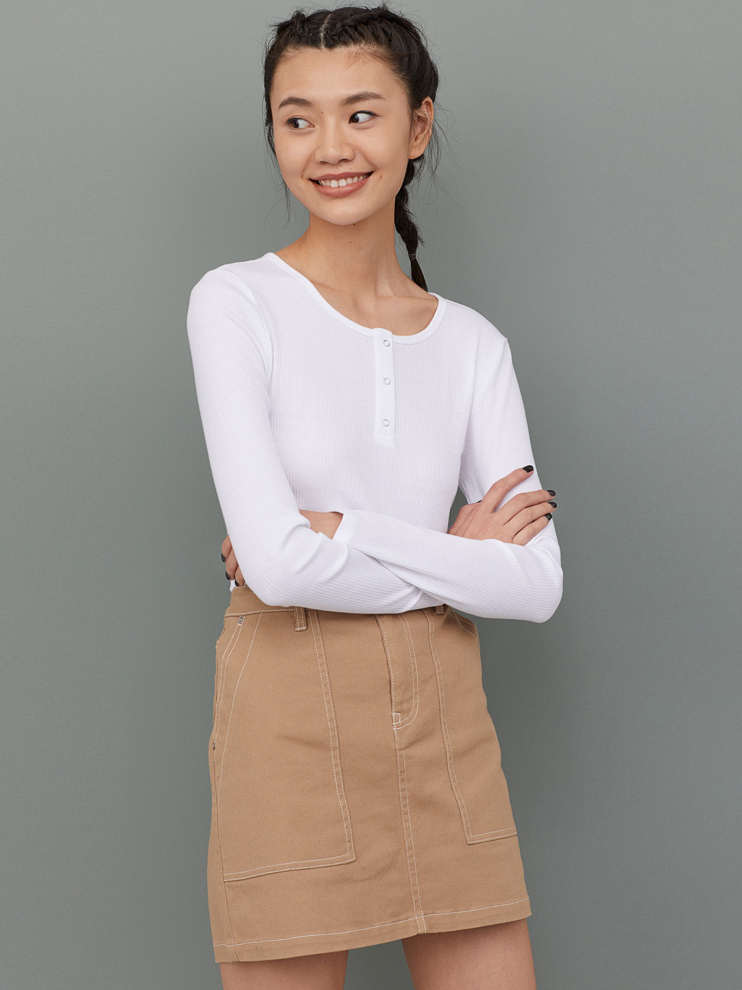 

Лонгслив H&M 0771942-0 M Белый