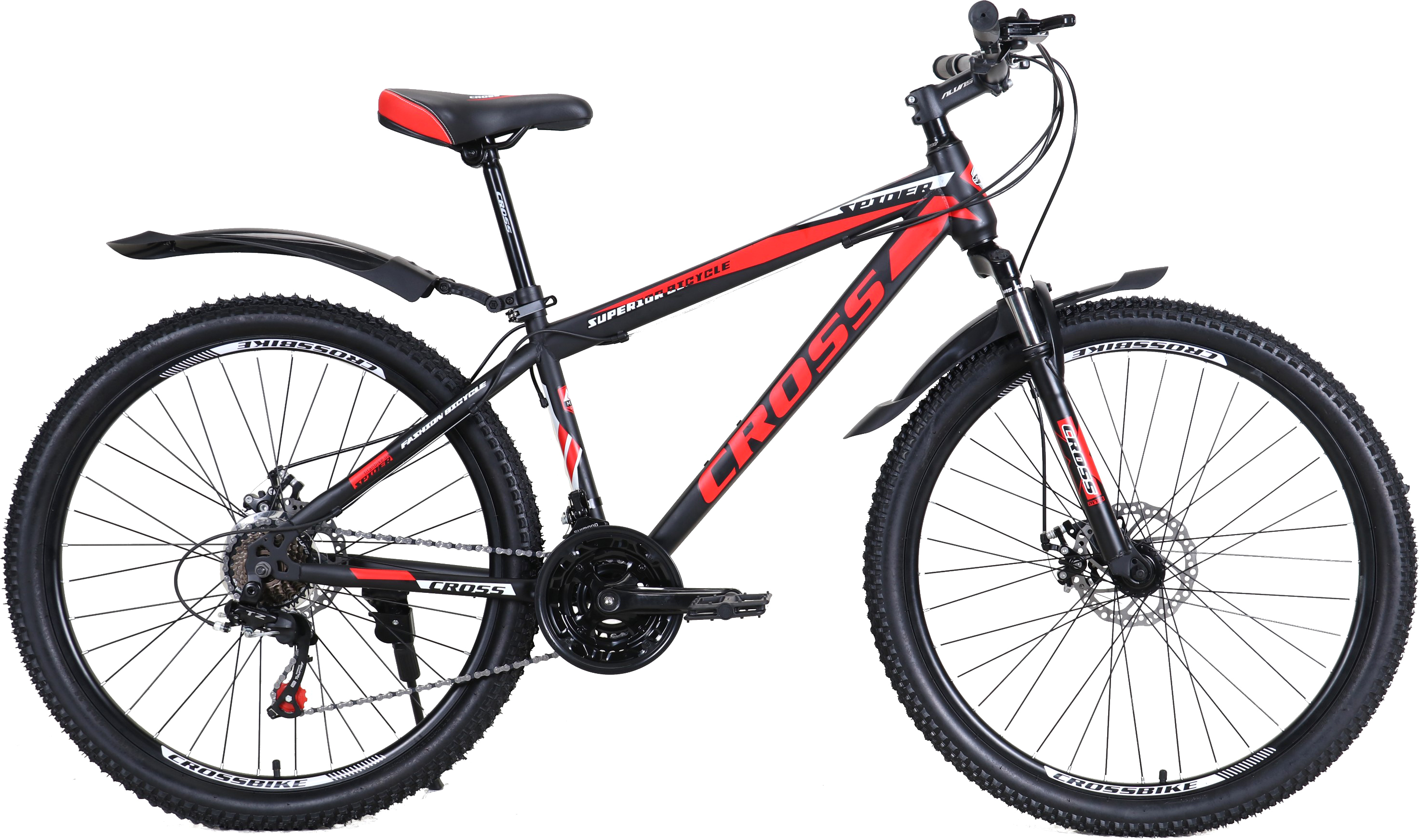 

Велосипед Cross Spider 26" 15" 2021 Black-red-white (26CWS21-003354)