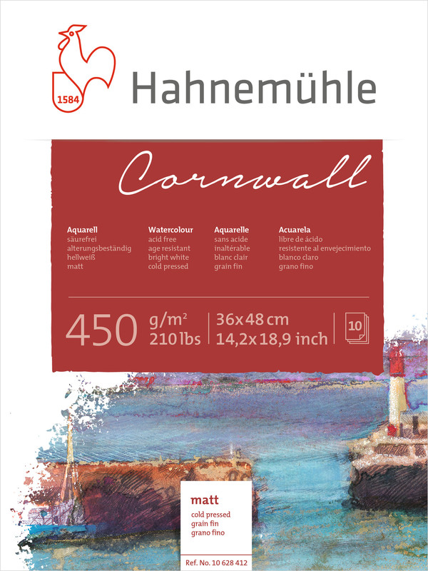 

Блок для акварели Hahnemuhle Cornwall 10л 450г 24х32см СР