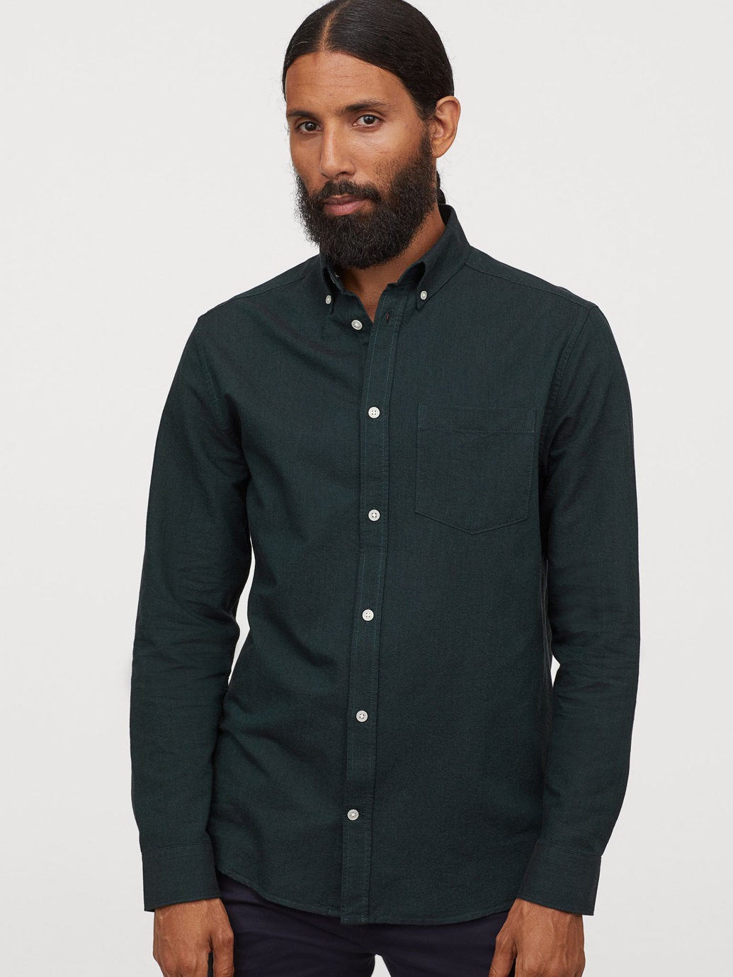 

Рубашка H&M 0584298 XS Темно-зеленая