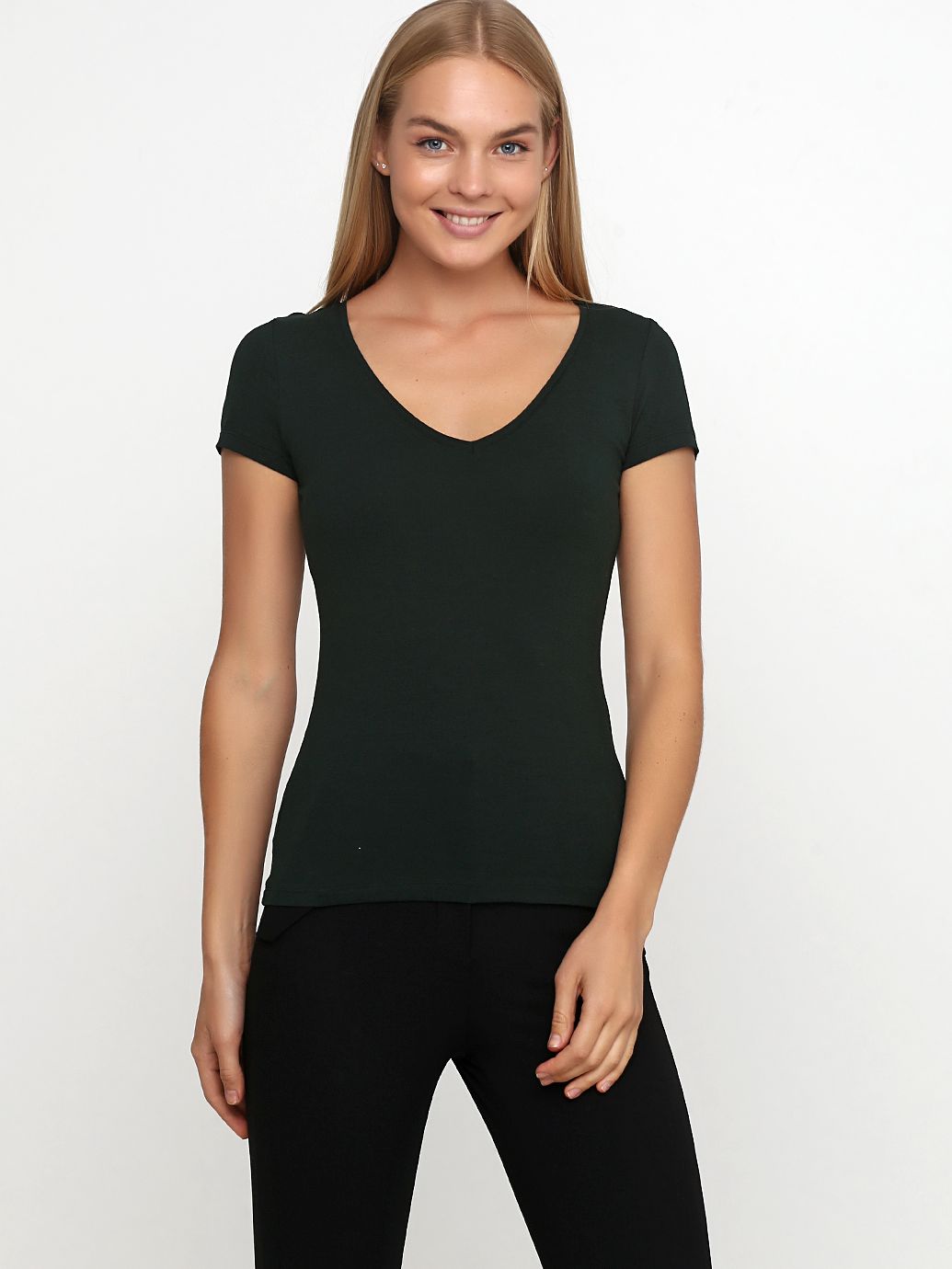 

Футболка H&M 2152484  Темно-зеленая, Футболка H&M 2152484 S Темно-зеленая