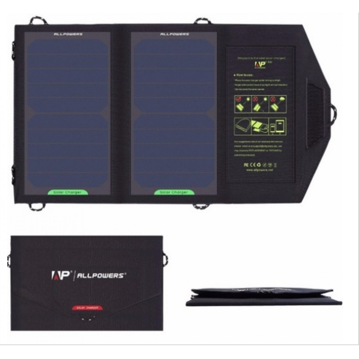 

Портативная солнечная панель ALLPOWERS AP-5V10W 1.5A