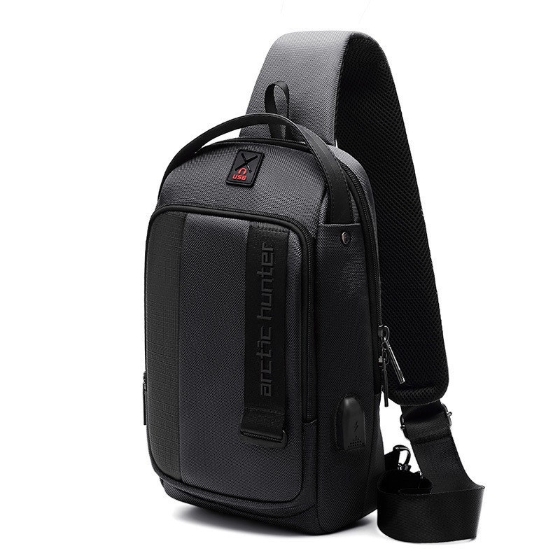 

Однолямочный городской рюкзак-барсетка Arctic Hunter XB00100, с USB портом, влагозащищённый, 5л