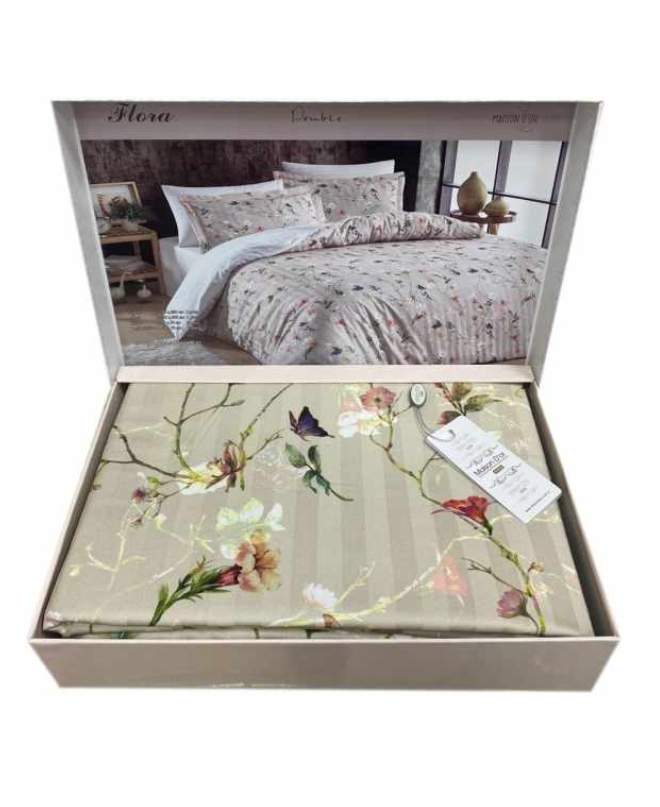 

Постельное белье Maison D'or сатин (100%хлопок) FLORA евро Цвета: бежевый