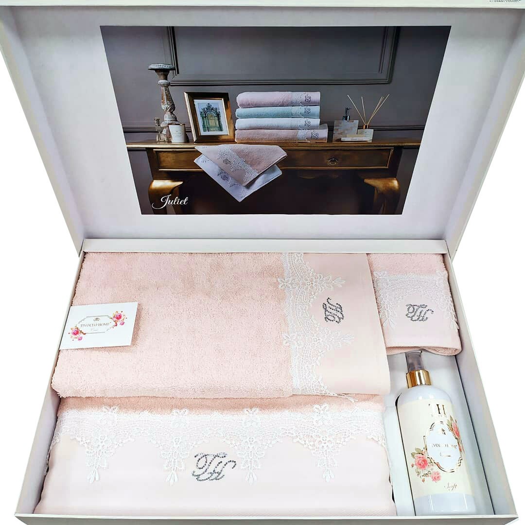 

Полотенца Tivolyo Home Juliet, 3 предмета + ароматизатор, махра (100 хлопок) Цвета: розовый
