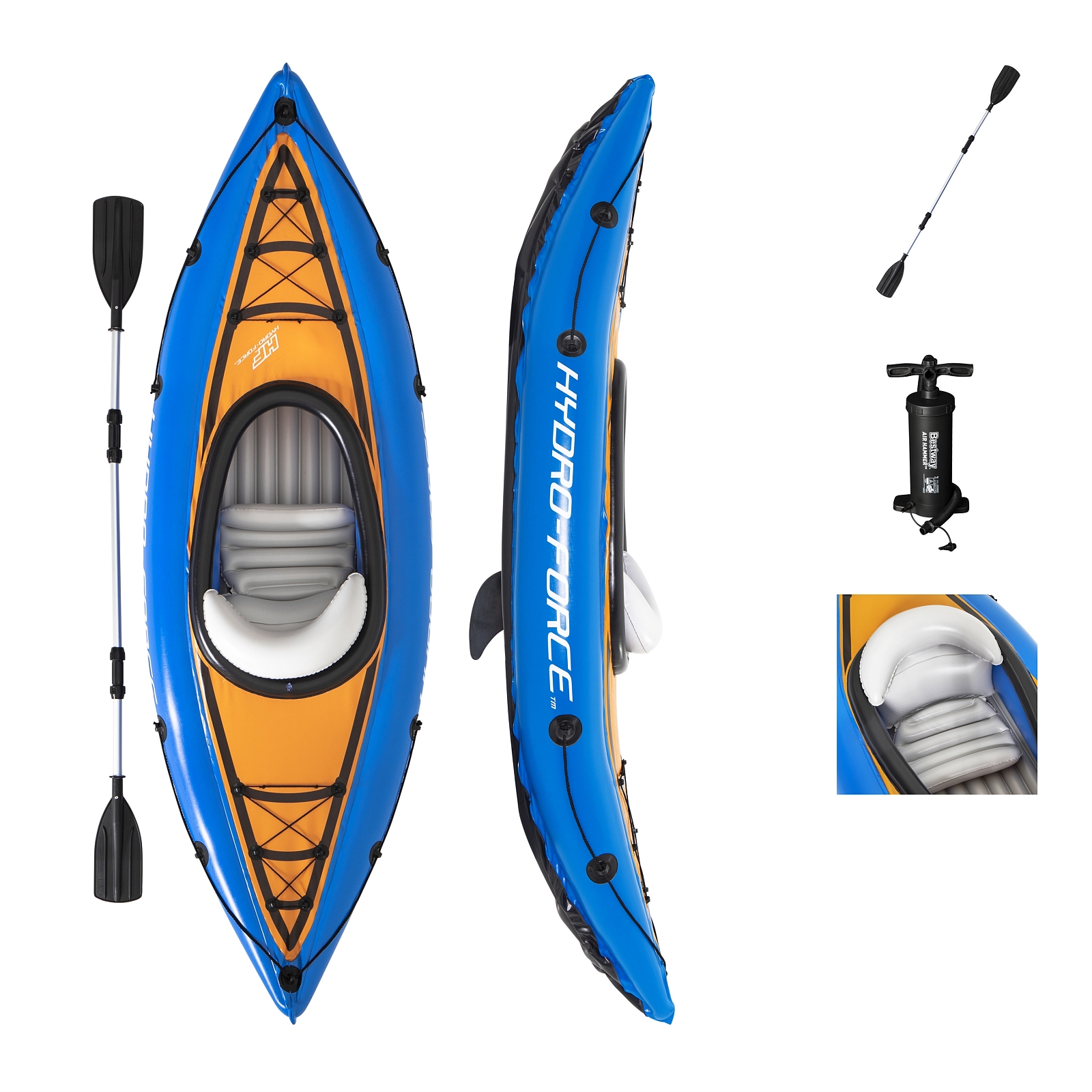 

Надувная байдарка Cove Champion, весло, насос (Bestway 65115) Длина 275 x Ширина 81см