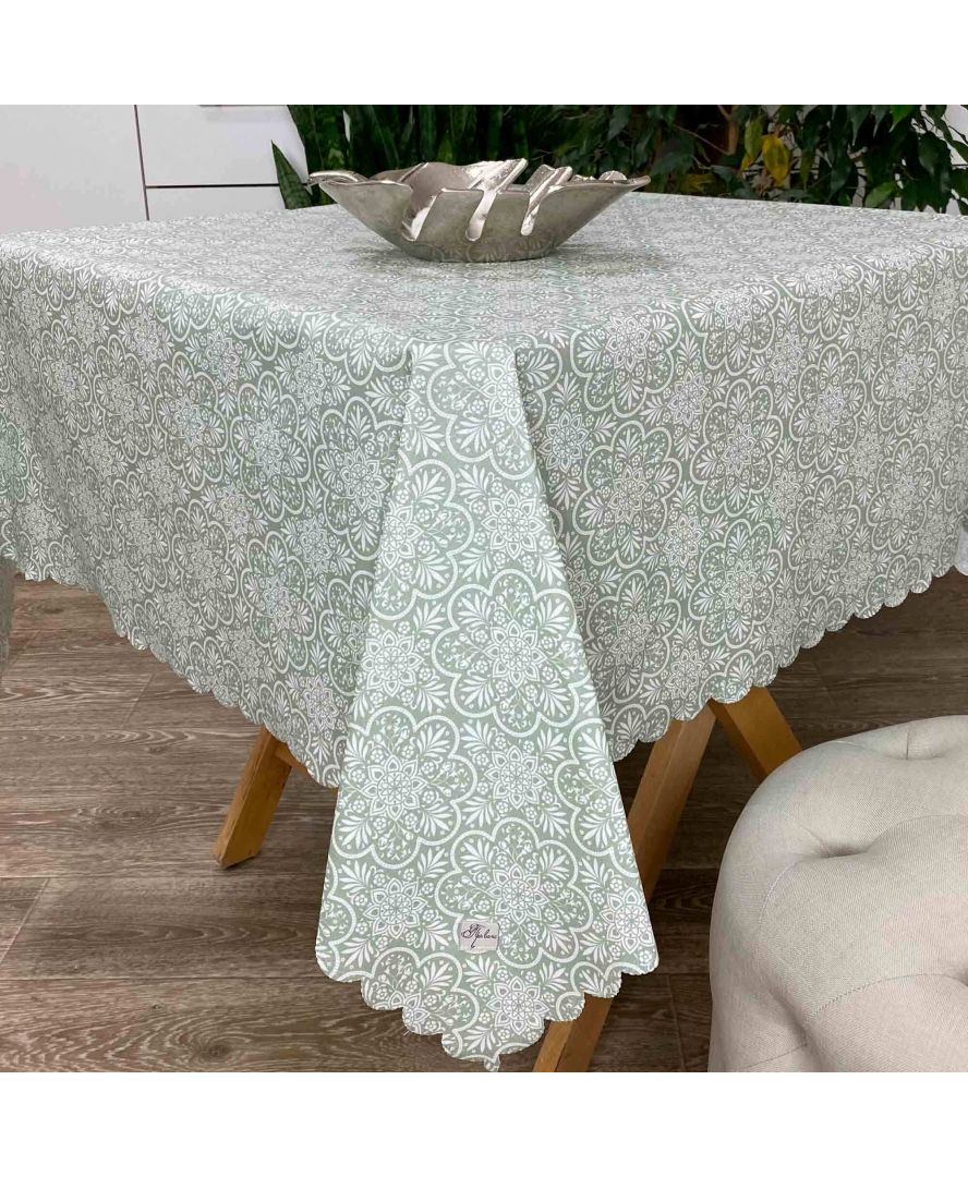

Скатерть с акриловым покрытием Simfoni 180х136 Lace on green Прованс