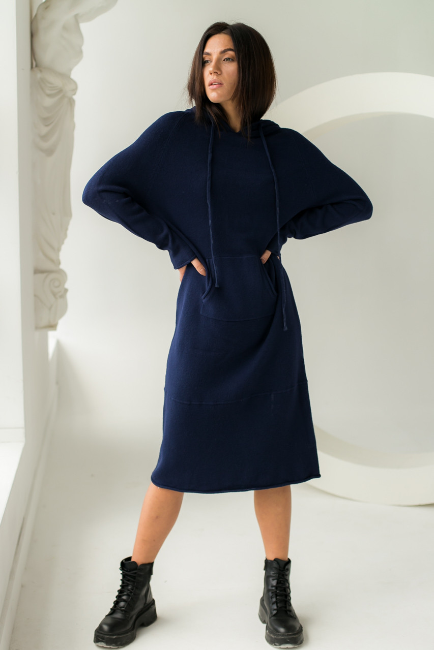 

Платье в спортивном стиле с карманом и капюшоном G&M LX-10176102 XL/XXL Размер цвет Темно-синий