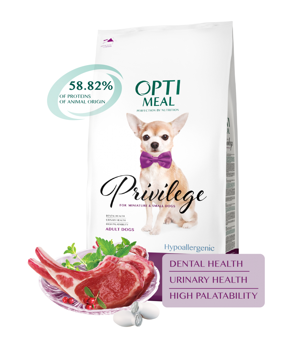 Сухой корм для собак Optimeal гипоаллергенный мелких пород с высоки содержанием ягненка и риса 4 кг (861004)