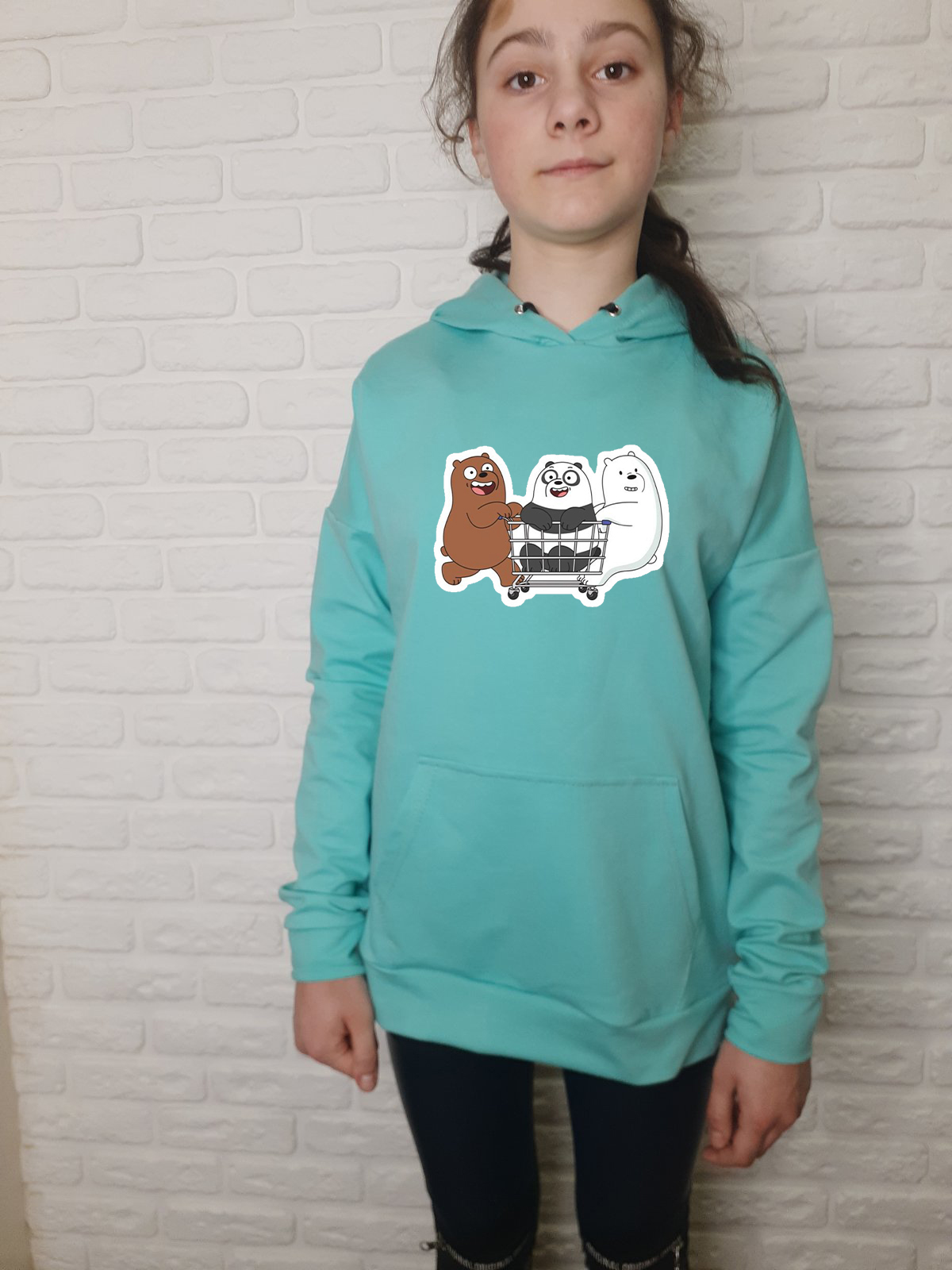 

Худи для девочек ArtSvet Вся правда о медведях (We Bare Bears) Бирюзовый 152 см ARTBEER1TBI