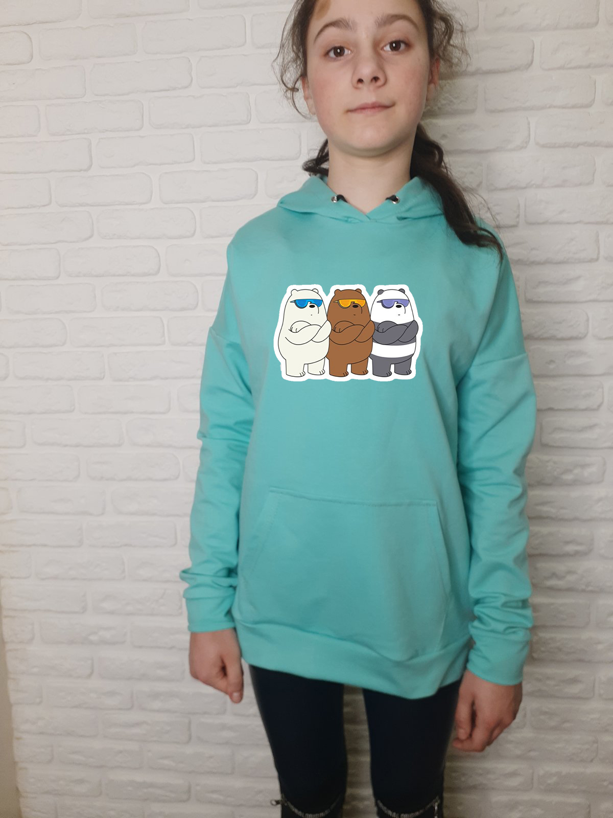 

Худи для девочек ArtSvet Вся правда о медведях (We Bare Bears) Бирюзовый 158 см ARTBEER1TBI