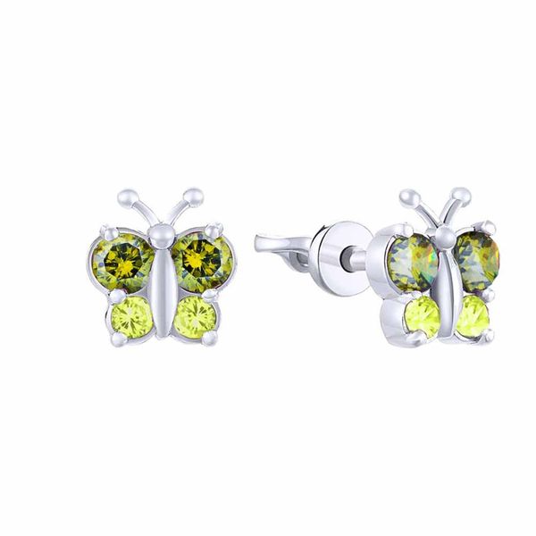

Срібні сережки цвяшки "Butterfly Yellow"