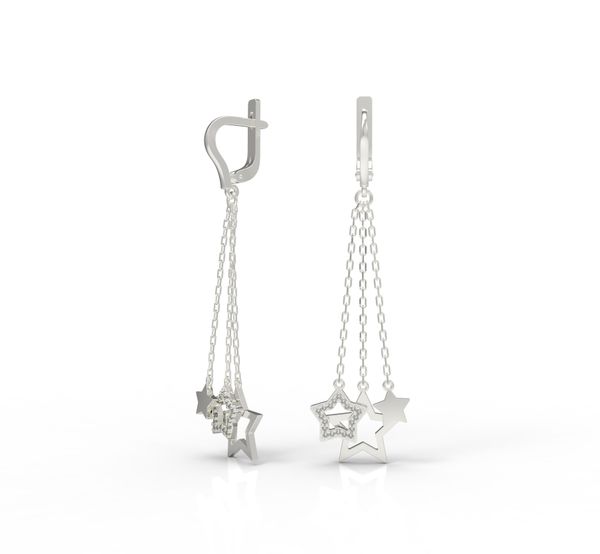 

Срібні сережки "Starfall Diamond"