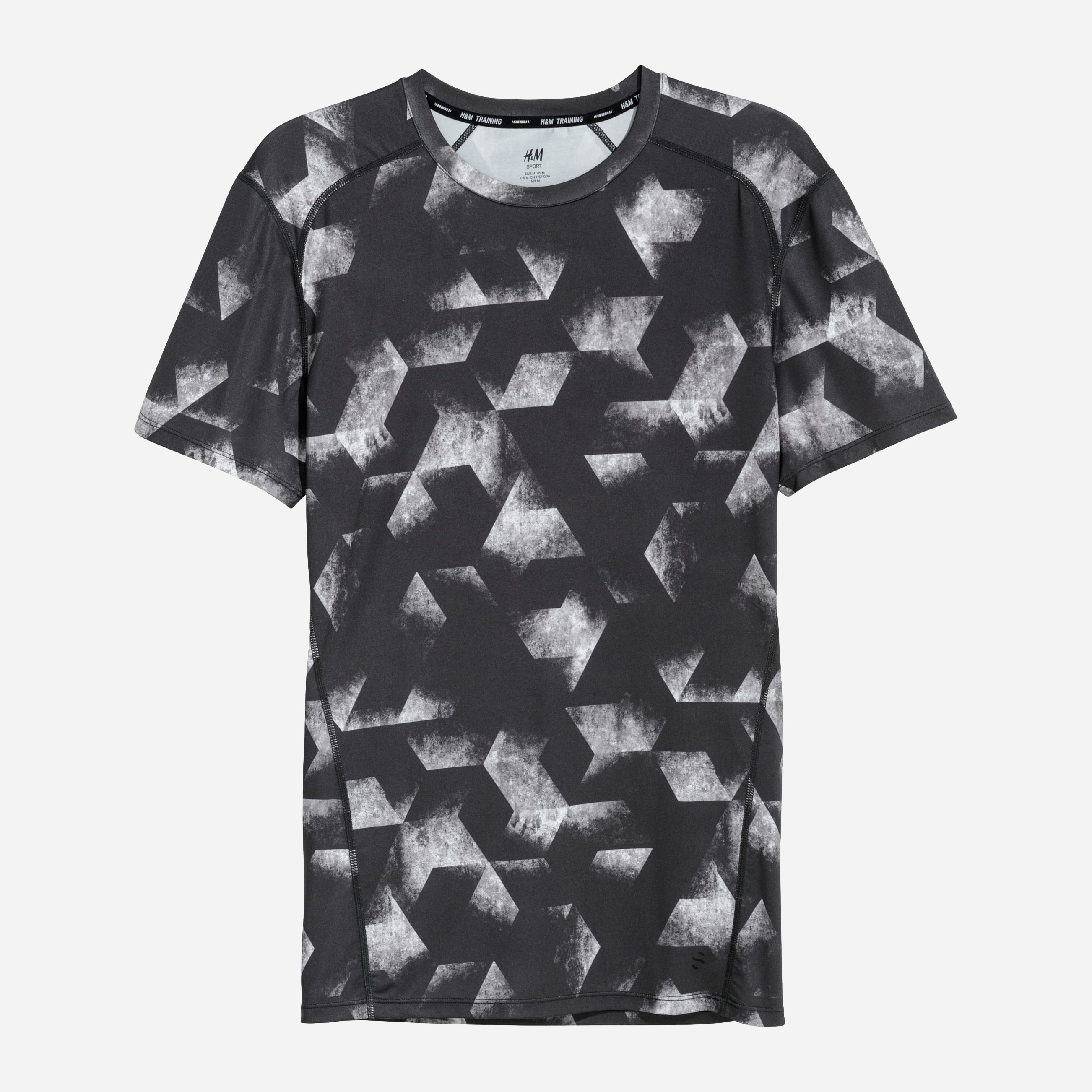 

Футболка H&M Sport 4266097-ABGV XS Темно-зеленая с белым